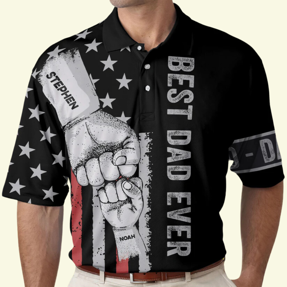 Custom Name Best Dad Ever - Gift For Father, Grandfather - Men Polo