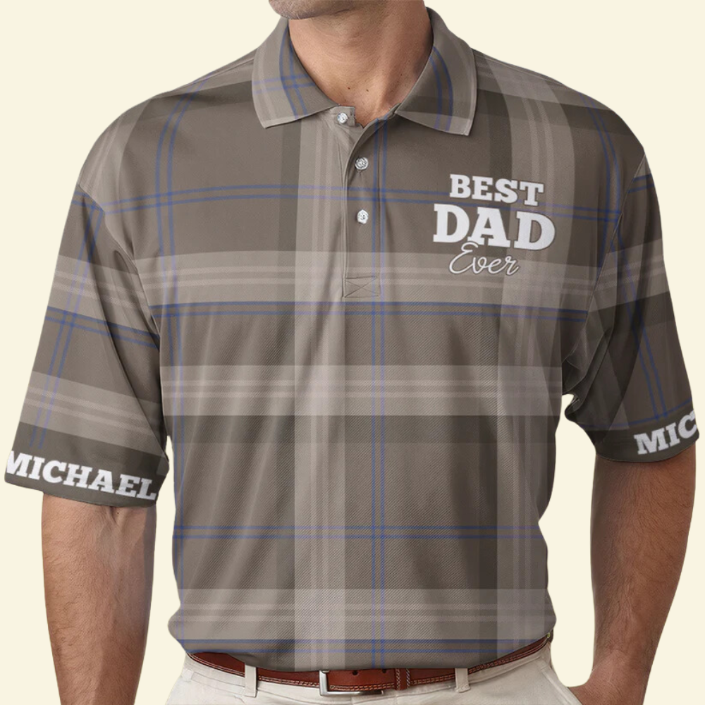 Custom Name Striped Polo Vintage Style - Gift For Father, Grandfather - Men Polo