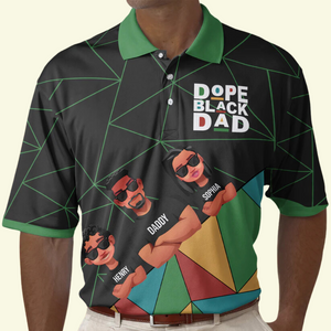 Custom Name Dope Black Dad - Gift For Father, Grandfather - Men Polo