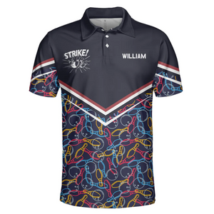 Custom Name Strike Bowling - Gift For Bowling Lovers - Men Polo