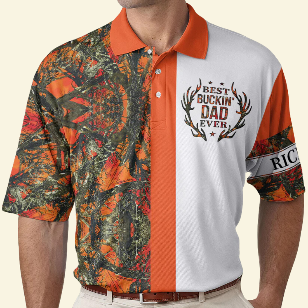 CustomName Best Buckin' Dad Ever Hunting - Gift For Father, Grandfather - Men Polo