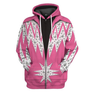 Bedazzled Hot Pink Jumpsuit Costume Cosplay Hoodie