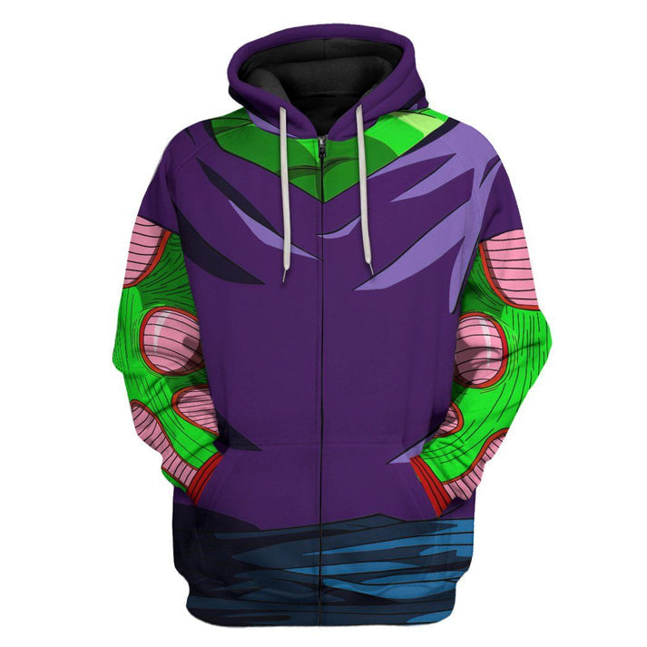 gearhuman 3d piccolo dragon ball custom tshirt hoodie apparel gv24093 3d apparel zip hoodie s 194660