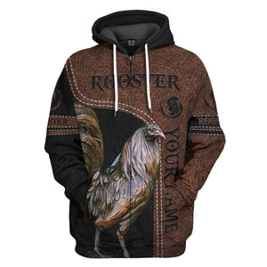 Personalized 3D Rooster Brown Hoodie