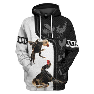 Personalized 3D Rooster Fighting Chickens Hoodie For Men And Women