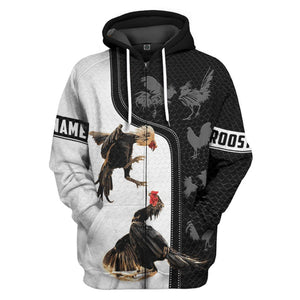 Personalized 3D Rooster Fighting Chickens Hoodie For Men And Women