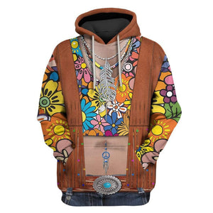 Hippie Flower Hoodie For Men And Women