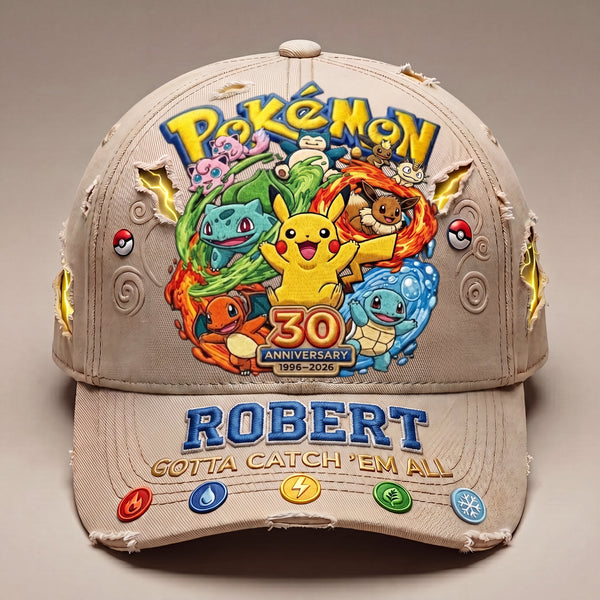 Pocket Monsters Celebrate 30 Years Of Legend - Gotta Catch 'Em All - Personalized Classic Cap