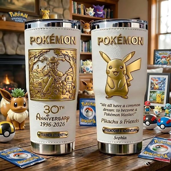 Pocket Monsters Celebrate 30 Years Of Magic - Personalized Tumbler - Gift For Movie Fans