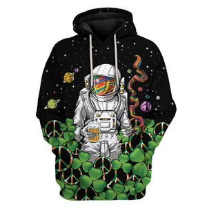 Hippie Astronaut St Patrick's Day Hoodie