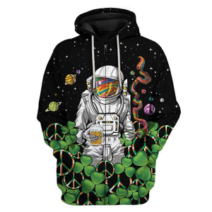 Hippie Astronaut St Patrick's Day Hoodie