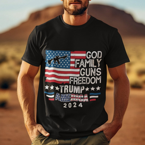 Avis89 God Family Guns Freedom And Trump 2024 - Unisex Shirt