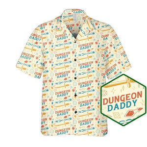 Dungeons and dragons, DM gift, DnD Button Up, DnD Father day gift