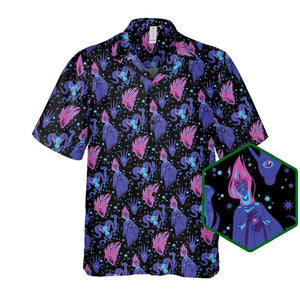 Halloween horror monster shirt, halloween magic hand, Skulls hawaiian shirt