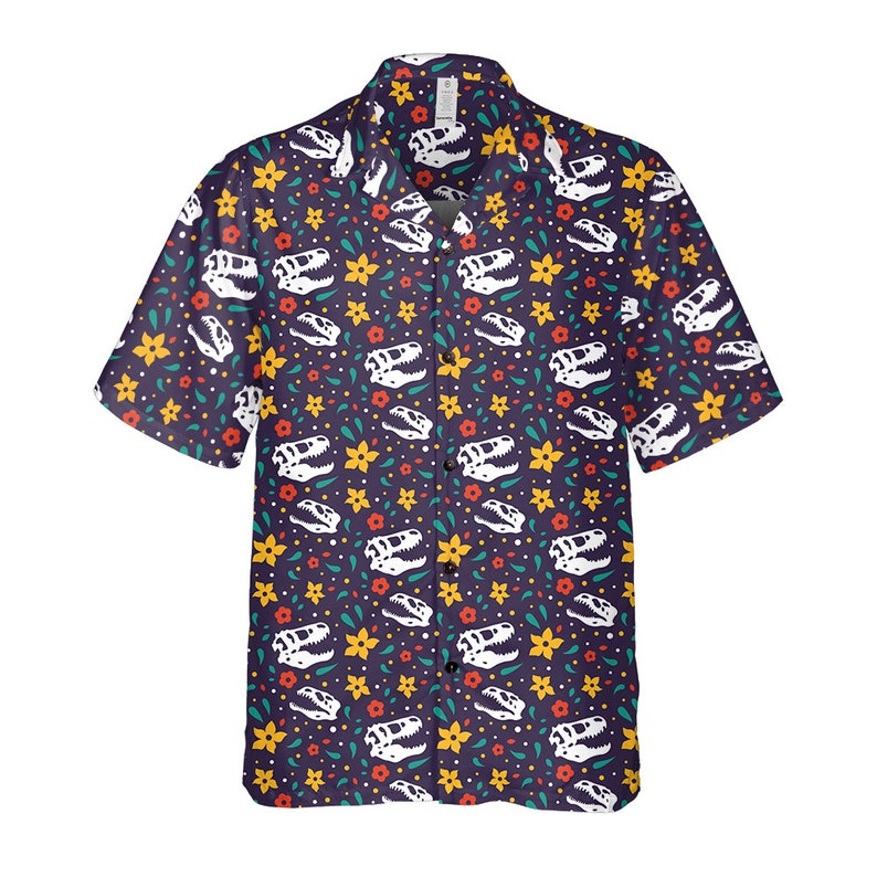 Dinosaur Shirt, Dinosaur Button Up, Dinosaur Hawaiian Shirt