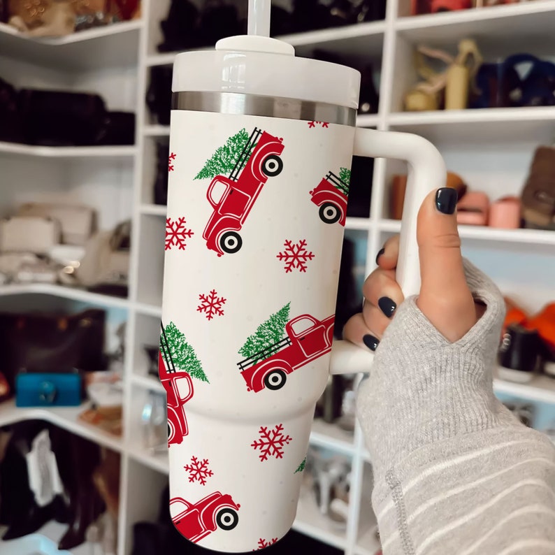 Christmas Truck Cute - 40oz Tumbler Cup With Straw