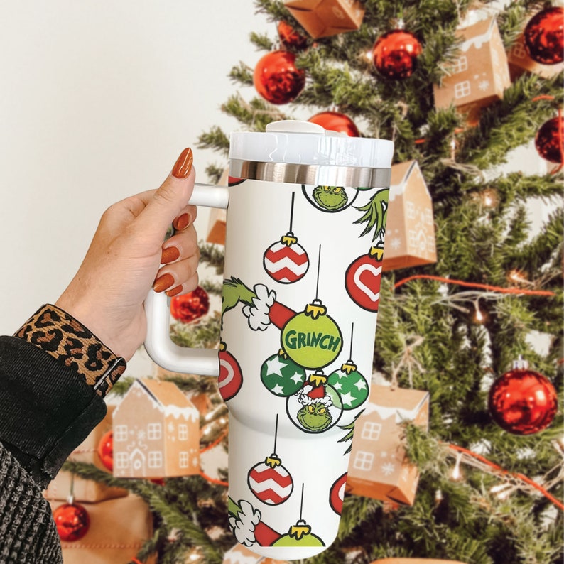 Funny Christmas Grinch V2 - 40oz Tumbler Cup With Straw