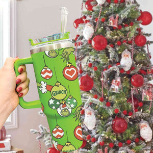 Funny Christmas Grinch V2 - 40oz Tumbler Cup With Straw