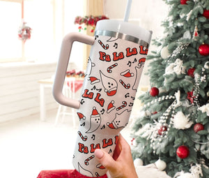 Funny Christmas Cute Spooky Singing- 40oz Tumbler Cup With Straw