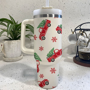 Christmas Truck Cute - 40oz Tumbler Cup With Straw