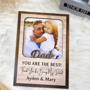 Custom Photo Dad and Daughter - Gift For Dad - Personalized 2 Layers Wooden Plaque