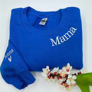 Custom Mama and Grandma  - Embroidered Hoodie, Sweatshirt, Tshirt - Gift for Grandma