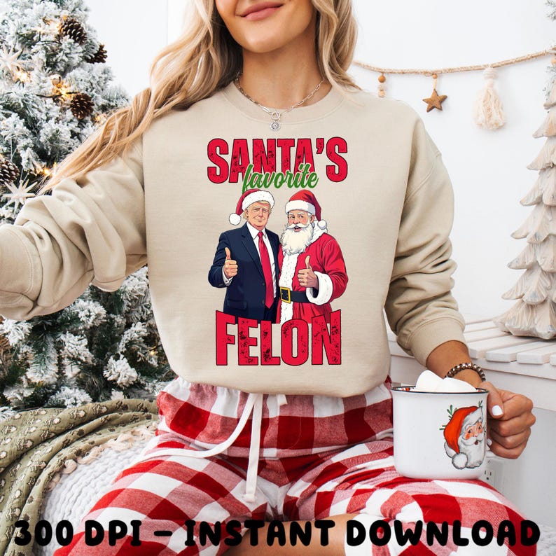 Trump President 2024 Santa’s Favorite Felon  - Unisex Shirt