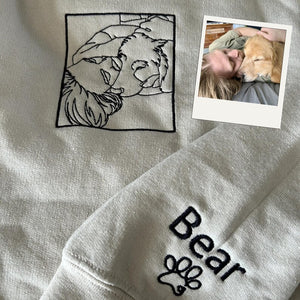 Custom From Photo With Your Pet  - Embroidered Hoodie, Sweatshirt, Tshirt - Gift for Pet Lovers