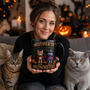 Mother of Meownsters Halloween - Personalized Black Ceramic Mug - Gifts For Her, Cat Mom