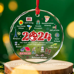 Notable Events 2024 Christmas A Remarkable Year - Glass Ornament