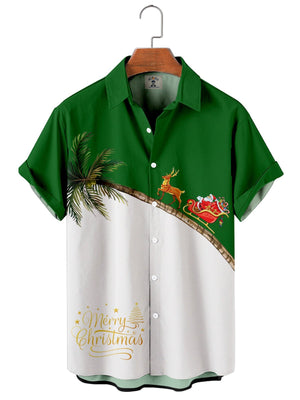 Christmas Fun Santa Claus Coconut Contrast Colors - Hawaiian Shirt