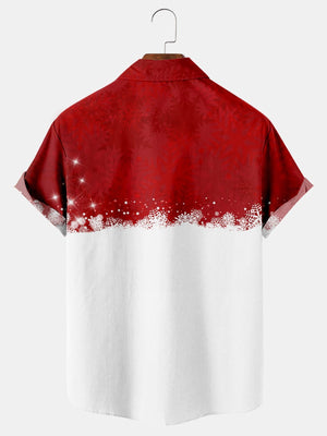 Christmas Snowflake Santa Claus Red Color - Hawaiian Shirt