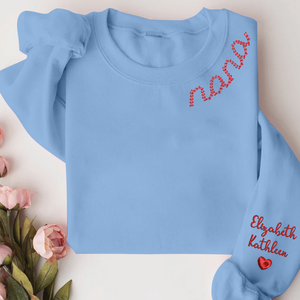 Custom Text Nana - Embroidered Hoodie, Sweatshirt, Tshirt - Gift for Grandma