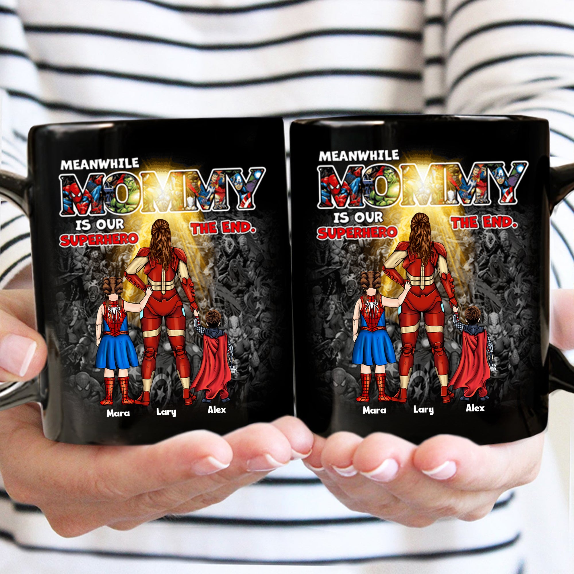 Meanwhile Mommy Is Our Superhero - Gift For Mom - Personalized Ceramic Mug - CL02 NA94