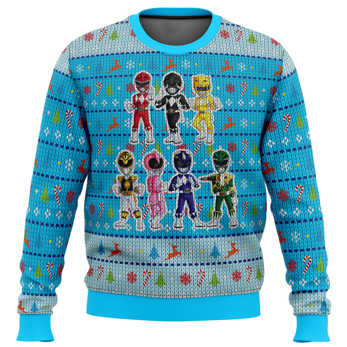 Mighty Morphin Chibis Power Rangers  - Ugly Christmas Sweater