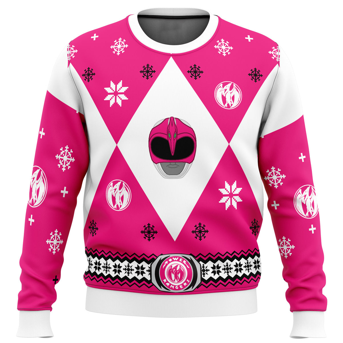 Mighty Morphin Power Rangers Pink - Costume Cosplay Ugly Christmas Sweater