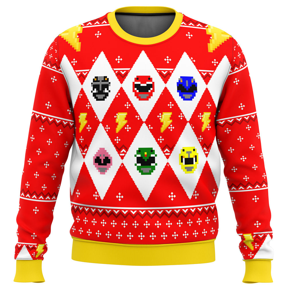 Mighty Morphin Power Rangers - Costume Cosplay Ugly Christmas Sweater