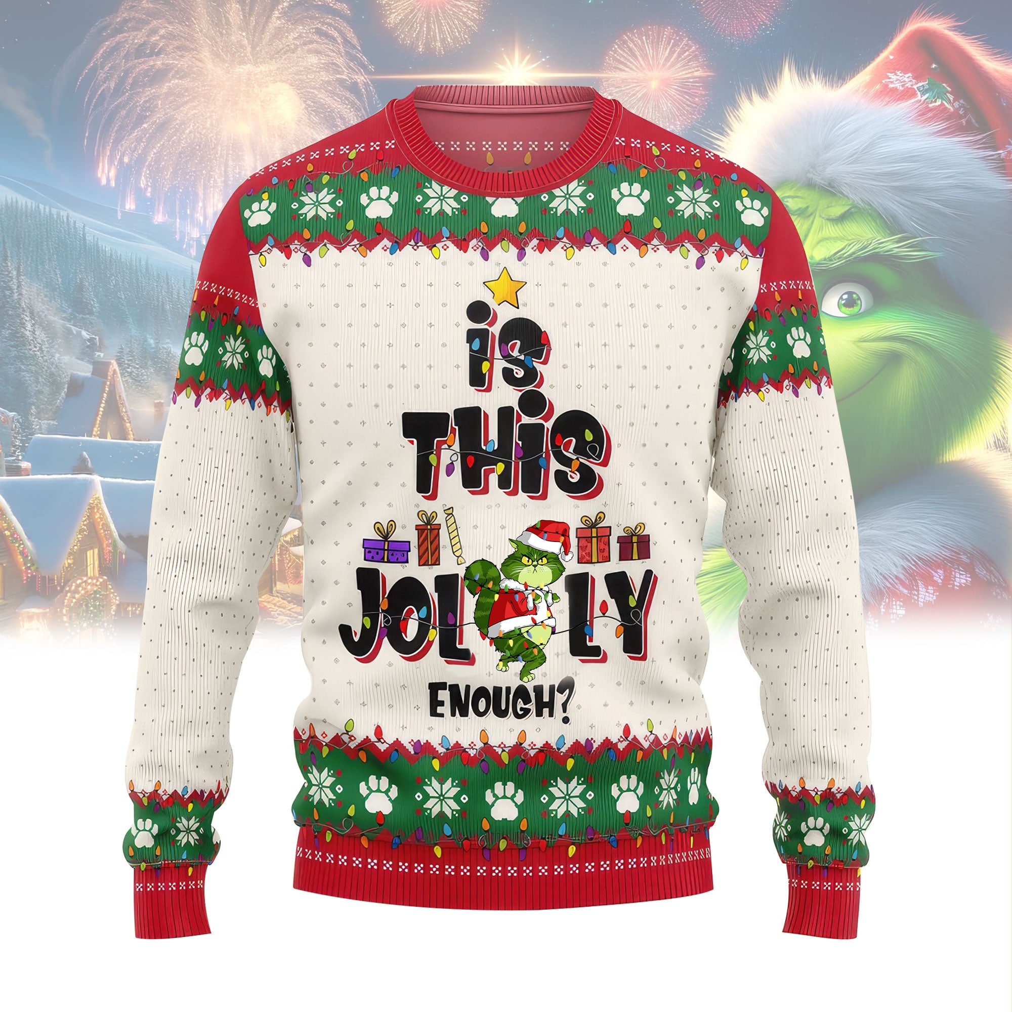 Is This Jolly Enough Funny - Gift For Christmas - Personalized Ugly Sweater - CL16 NH96