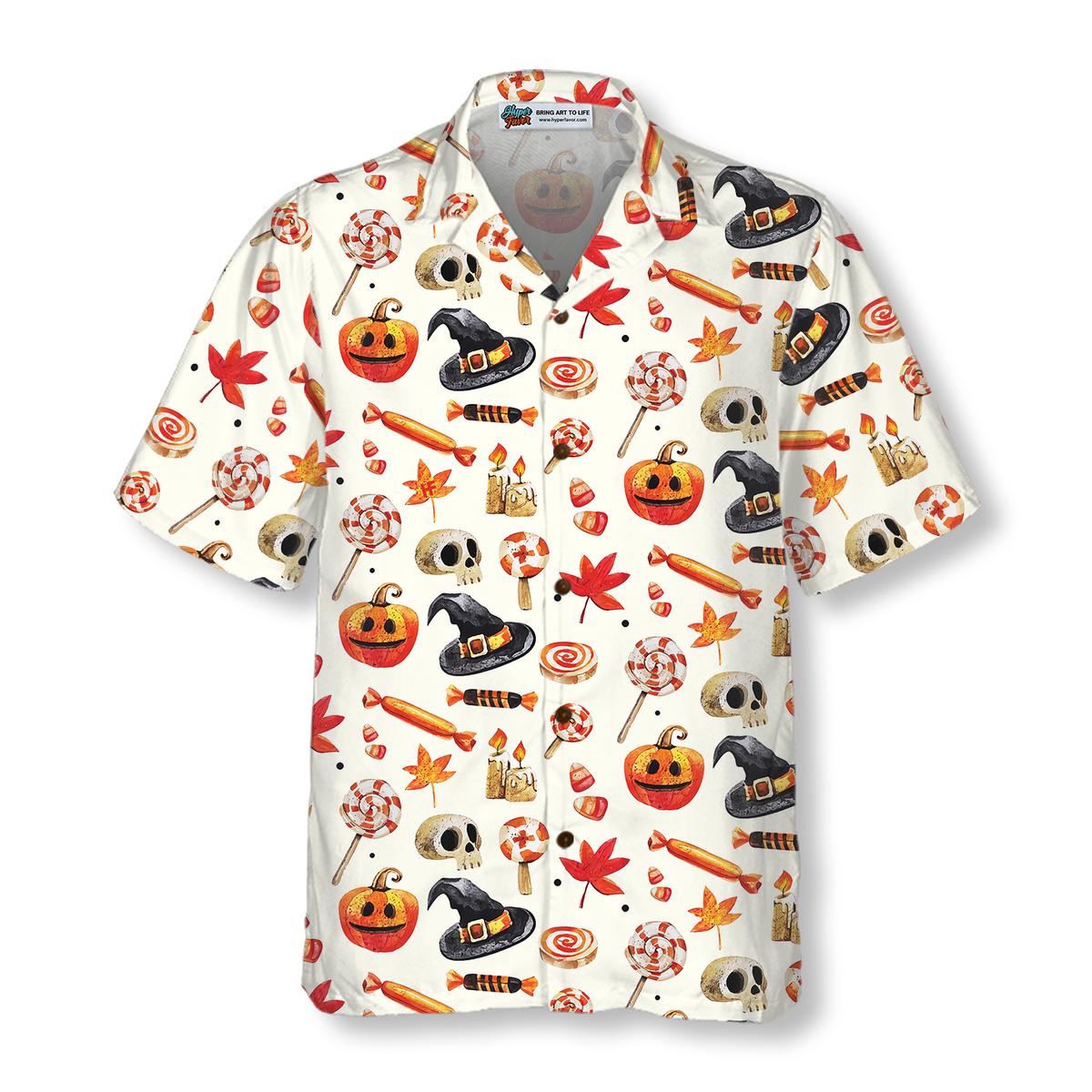 Halloween Art Print Hawaiian Shirt For Men And Women