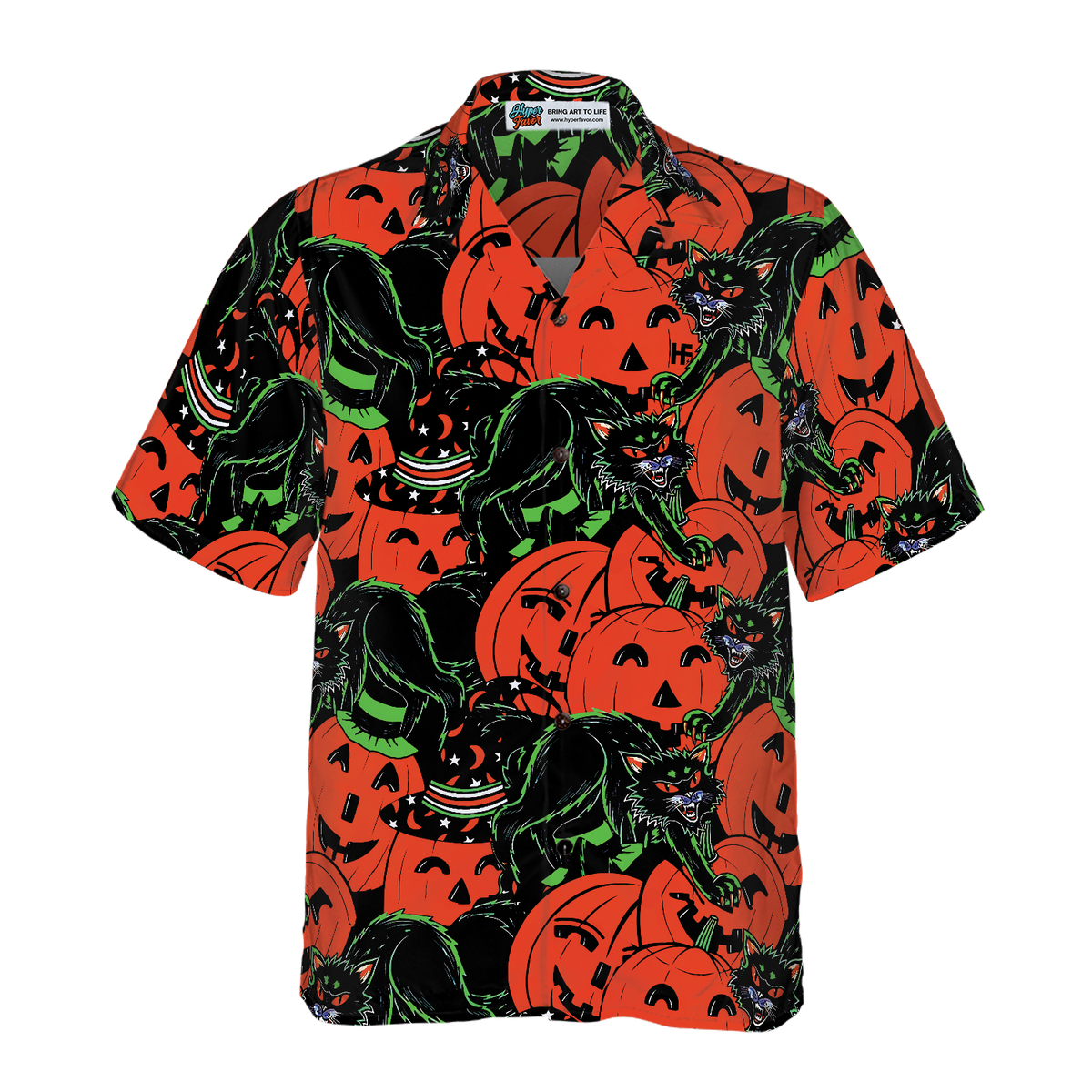 Horror Queen Cat Halloween Hawaiian Shirt