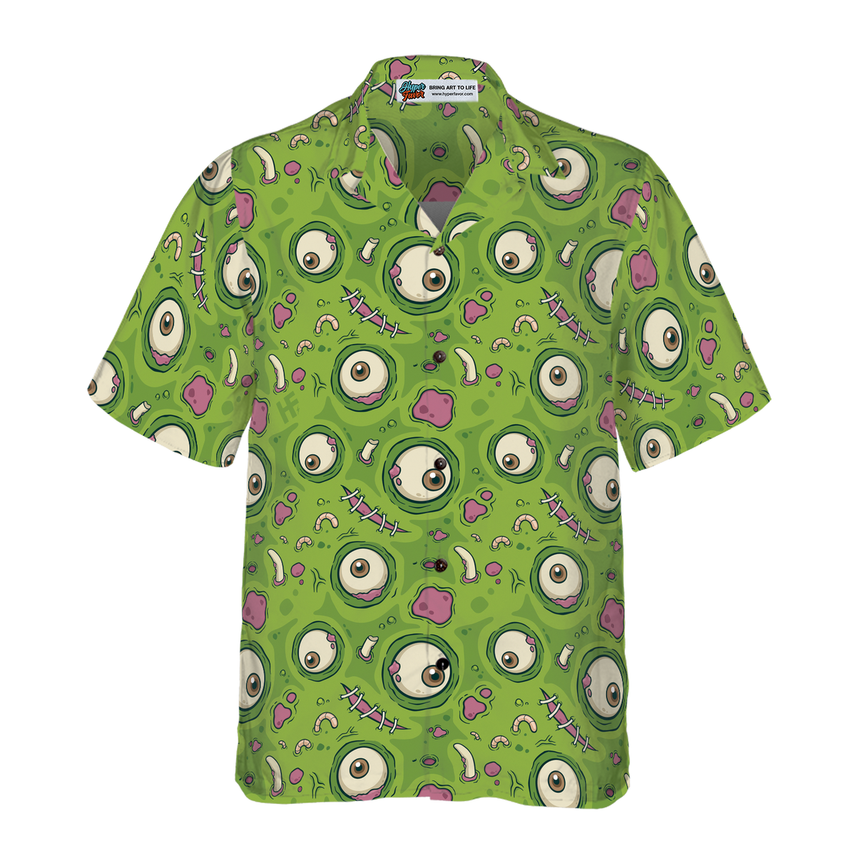 Creepy Halloween Zombie Skin Hawaiian Shirt