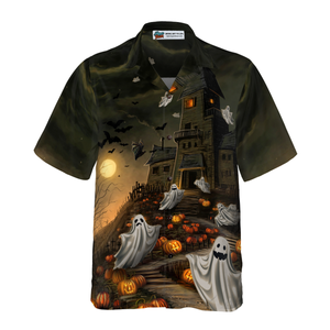 Haunted House For Ghost Halloween Hawaiian Shirt