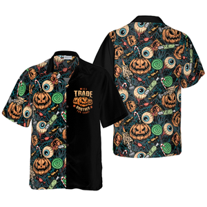 Vintage Halloween Scary Pumpkin Hawaiian Shirt