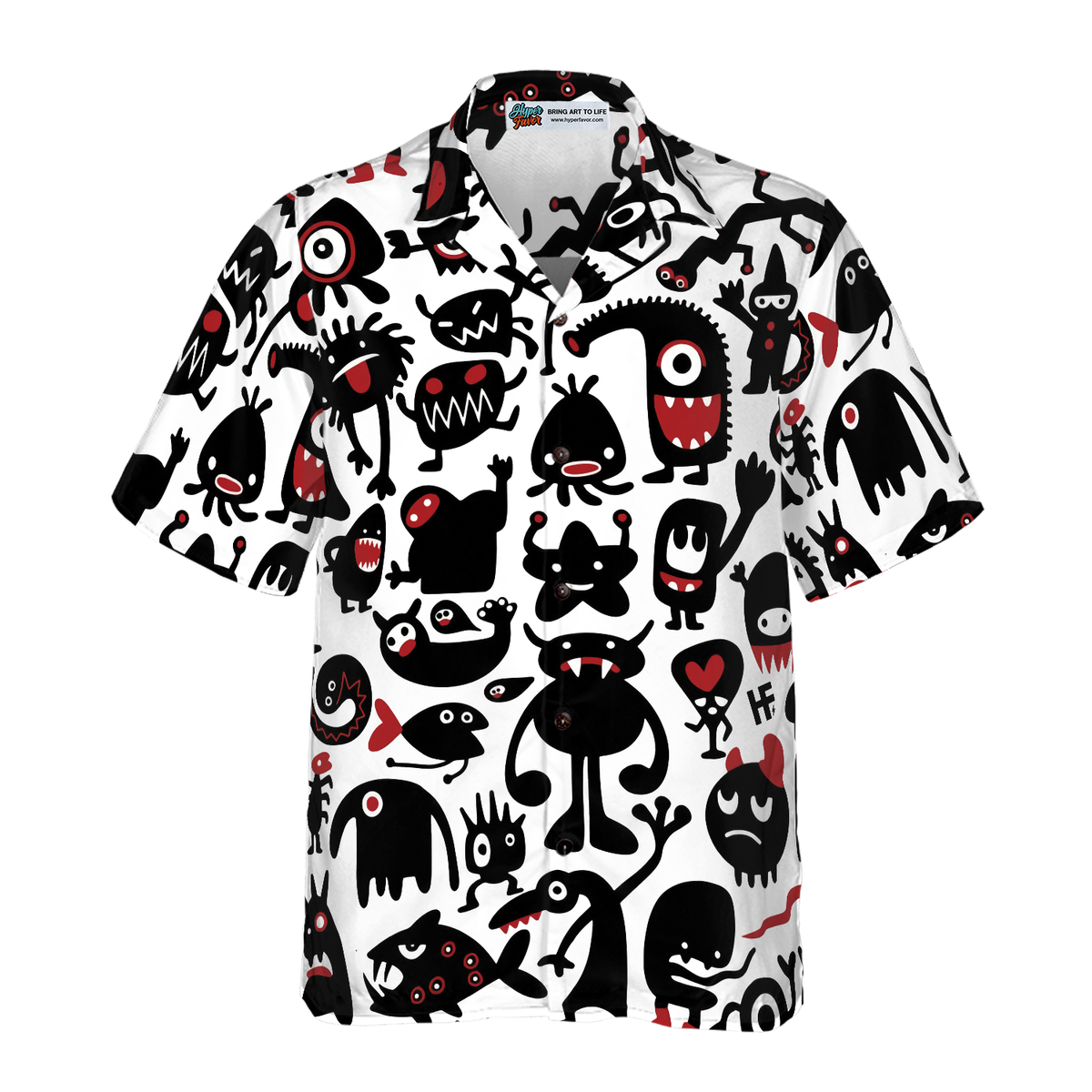 Black Monsters Halloween Hawaiian Shirt For Men And Women