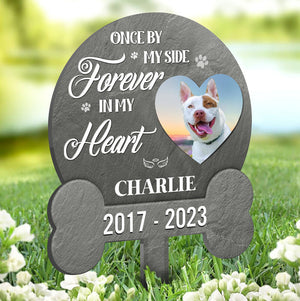 Custom Photo Your Pawprints Stay In My Heart - Memorial Personalized Custom Acrylic Garden Stake - Custom Photo