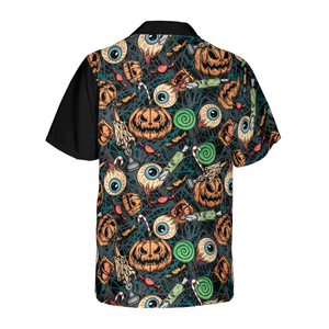 Vintage Halloween Scary Pumpkin Hawaiian Shirt