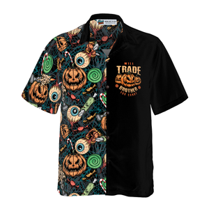 Vintage Halloween Scary Pumpkin Hawaiian Shirt