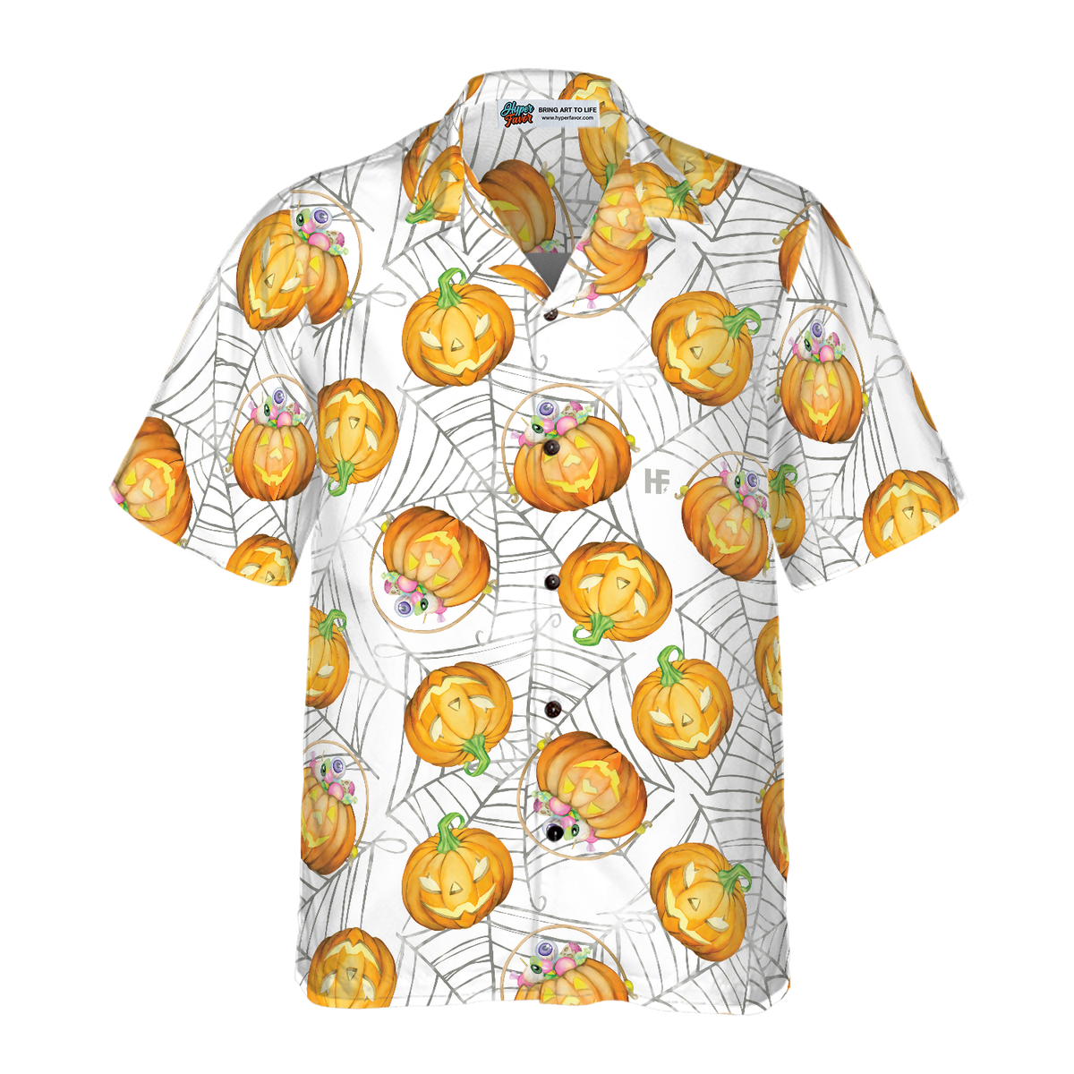 Pumpkin Candy Halloween Spider Web Hawaiian Shirt For Men And Women