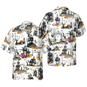 Haunted Houses Halloween Hawaiian Shirt