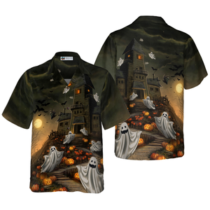 Haunted House For Ghost Halloween Hawaiian Shirt